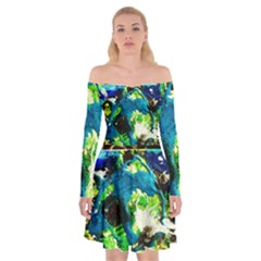 Avocado Off Shoulder Skater Dress by bestdesignintheworld