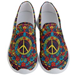 Peace Abstract Pattern Creative Drawing Men s Lightweight Slip Ons by Posterlux