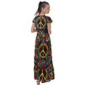 Peace Abstract Pattern Creative Drawing Flutter Sleeve Maxi Dress View2