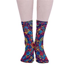 Peace Abstract Pattern Creative Drawing Smooth Crew Length Tube Socks by Posterlux