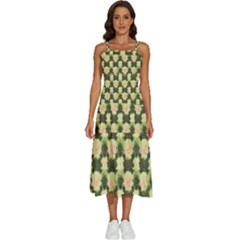 Retro 1880s Flowers Pattern 15 Sleeveless Shoulder Straps Boho Dress by violetheavensky