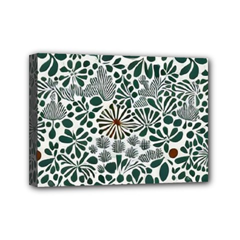 Retro Scandinavian Nordic Flowers Pattern 5 Mini Canvas 7  X 5  (stretched) by violetheavensky