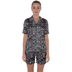 Gothic Leaf Pattern 2 Satin Short Sleeve Pajamas Set by violetheavensky