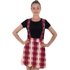 Retro 60s 50s Plaid Pattern 4 Velvet Suspender Skater Skirt by violetheavensky