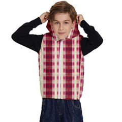 Retro 60s 50s Plaid Pattern 4 Kids  Stylish Hooded Puffer Vest by violetheavensky