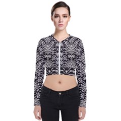Gothic Leaf Pattern 4 Long Sleeve Zip Up Bomber Jacket by violetheavensky