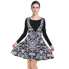 Gothic Leaf Pattern 4 Plunge Pinafore Dress by violetheavensky