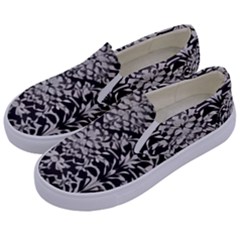 Gothic Leaf Pattern 4 Kids  Canvas Slip Ons by violetheavensky