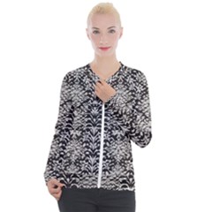 Gothic Leaf Pattern 4 Casual Zip Up Jacket by violetheavensky