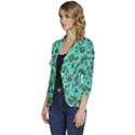 Mid Century Retro Floral 1970s 1960s Pattern 102 Women s One-Button 3/4 Sleeve Short Jacket View2