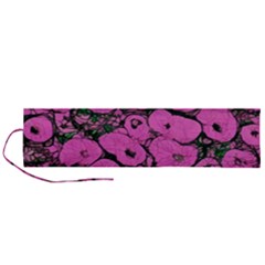 Mid Century Retro Floral 1970s 1960s Pattern 100 Roll Up Canvas Pencil Holder (l) by violetheavensky