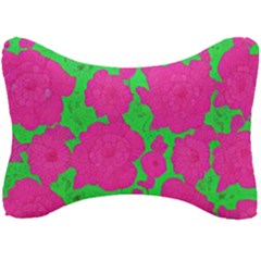 Mid Century Retro Floral 1970s 1960s Pattern 98 Seat Head Rest Cushion by violetheavensky