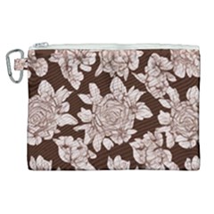 Mid Century Retro Floral 1970s 1960s Pattern 106 Canvas Cosmetic Bag (xl) by violetheavensky