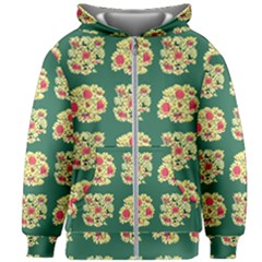 Retro 1880s Flowers Pattern 6 Kids  Zipper Hoodie Without Drawstring by violetheavensky