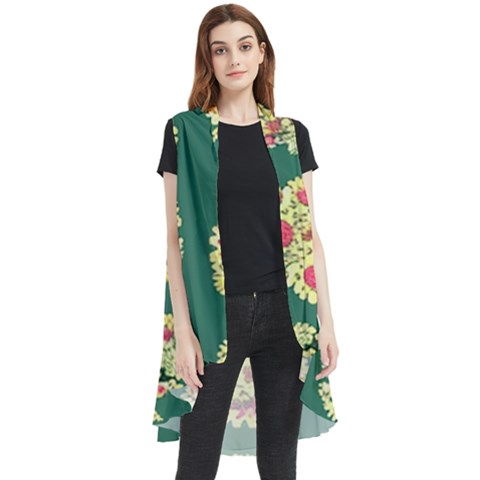 Retro 1880s Flowers Pattern 6 Sleeveless Chiffon Waistcoat Shirt by violetheavensky