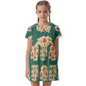 Retro 1880s Flowers Pattern 6 Kids  Asymmetric Collar Dress View1