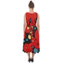 Mid Century Retro Floral 1970s 1960s Pattern 104 Midi Tie-Back Chiffon Dress View2