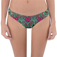 Retro 1880s Flowers Pattern 3 Reversible Hipster Bikini Bottoms by violetheavensky