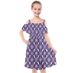 Royal Fractal Pattern 4 Kids  Cut Out Shoulders Chiffon Dress by violetheavensky