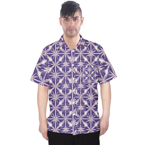Royal Fractal Pattern 4 Men s Hawaii Shirt by violetheavensky