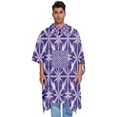 Royal Fractal Pattern 4 Men s Hooded Rain Ponchos by violetheavensky