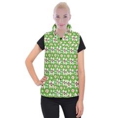 Retro 1880s Flowers Pattern 4 Women s Button Up Vest by violetheavensky
