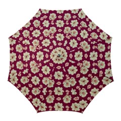 Retro 1880s Flowers Pattern Golf Umbrellas by violetheavensky