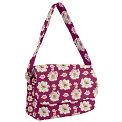 Retro 1880s Flowers Pattern Courier Bag by violetheavensky
