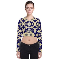 Royal Fractal Pattern 3 Long Sleeve Zip Up Bomber Jacket by violetheavensky