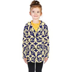 Royal Fractal Pattern 3 Kids  Double Breasted Button Coat by violetheavensky