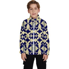 Royal Fractal Pattern 3 Kids  High Neck Windbreaker by violetheavensky