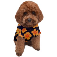 Retro 40s 50s Flowers Pattern Halloween Dog T-shirt by violetheavensky