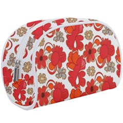 Mid Century Retro Floral 1970s 1960s Pattern 91 Make Up Case (large) by violetheavensky
