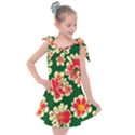 Retro 40s 50s Mexico Flowers Pattern 2 Kids  Tie Up Tunic Dress View1