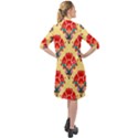 Retro 40s 50s Mexico Flowers Pattern 4 Long Sleeve Mini Shirt Dress View2