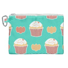 Retro 40s 50s Cupcake Pattern 3 Canvas Cosmetic Bag (xl) by violetheavensky