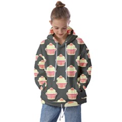 Retro 40s 50s Cupcake Pattern 4 Kids  Oversized Hoodie by violetheavensky