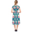 Retro 40s 50s Cupcake Pattern 2 Cap Sleeve Front Wrap Midi Dress View2