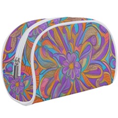 Mid Century Retro Floral 1970s 1960s Pattern 75 Make Up Case (large) by violetheavensky