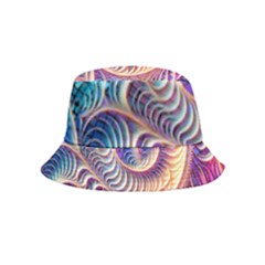 Abstract Fractal Art Swirl Pattern Inside Out Bucket Hat (kids) by Salmanaz77