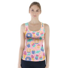 Ice Cream Donut Sweets Candie Racer Back Sports Top by Apenda