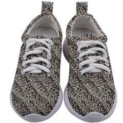 Silver Leopard Kids Athletic Shoes by DinkovaArt
