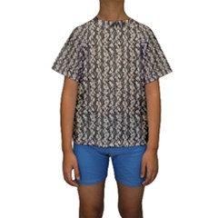 Beige Snake Pattern Kids  Short Sleeve Swimwear by DinkovaArt