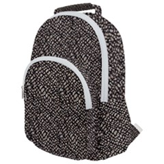 Brown Snake Pattern Rounded Multi Pocket Backpack by DinkovaArt
