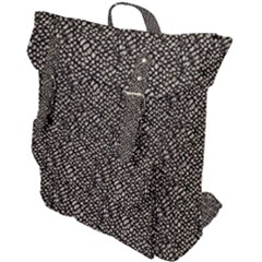 Brown Snake Pattern Buckle Up Backpack by DinkovaArt