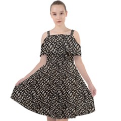 Brown Snake Pattern Cut Out Shoulders Dress by DinkovaArt