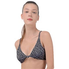 Brown Snake Pattern Knot Up Bikini Top by DinkovaArt