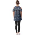 Blue Giraffe Pattern Fold Over Open Sleeve Top View2
