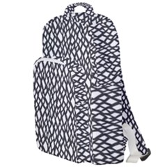 Black White Snake Pattern Double Compartment Backpack by DinkovaArt