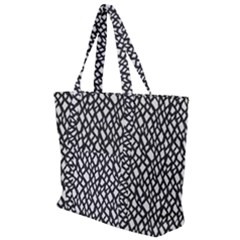 Black White Snake Pattern Zip Up Canvas Bag by DinkovaArt